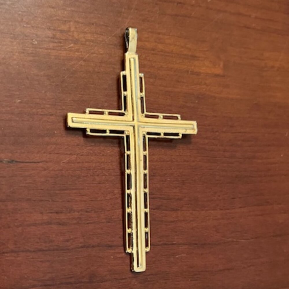 Sterling silver 925 gold plated cross Pendant vintage